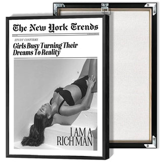 Black & White Vintage Girls Wall Art 24x36