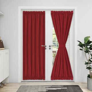 French Door Curtain Panel 25x72 Christmas Red